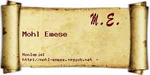 Mohl Emese névjegykártya